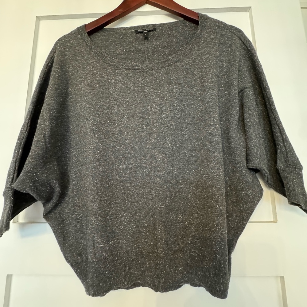 Eileen Fisher Crew Neck mid Sleeve Gray Flecked Sweater size S